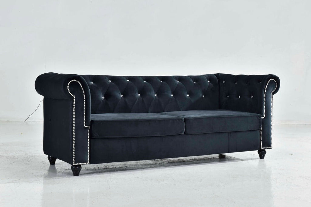 Classic Chesterfield Sofa Set angled view