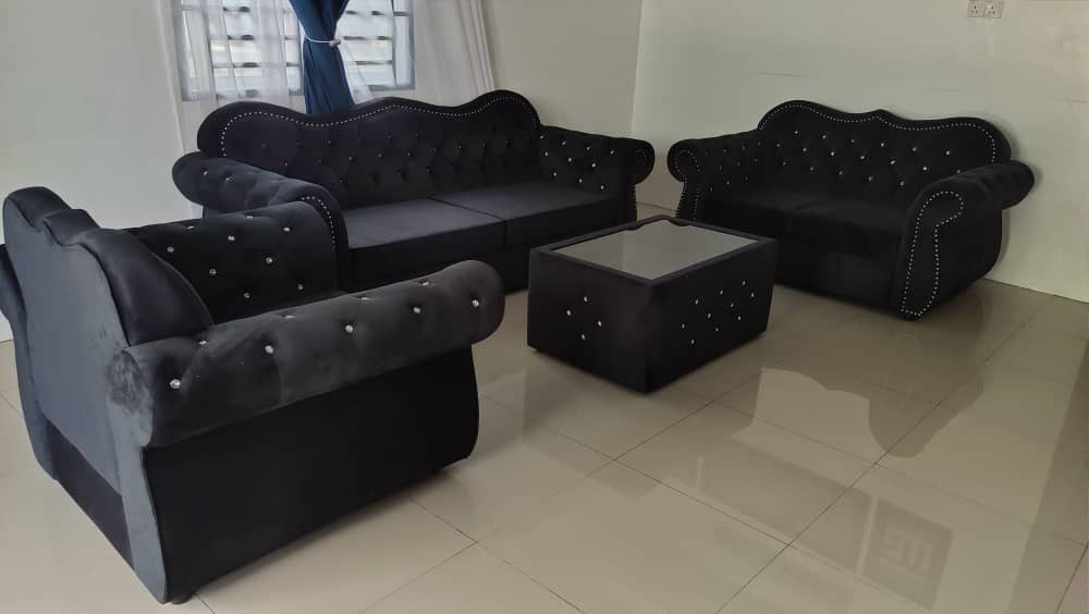 Camelback Sofa Set angled view