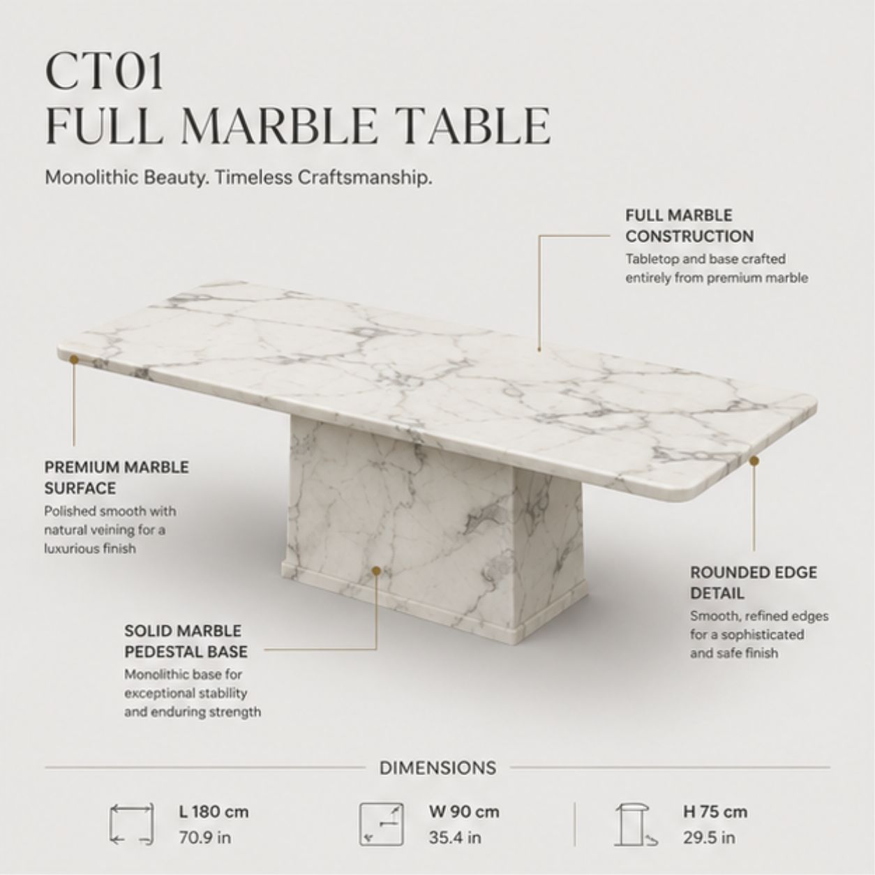 The Roma Dining Set (C248) | Luxury Marble Top Table with Neo-Classical Medallion Chairs
