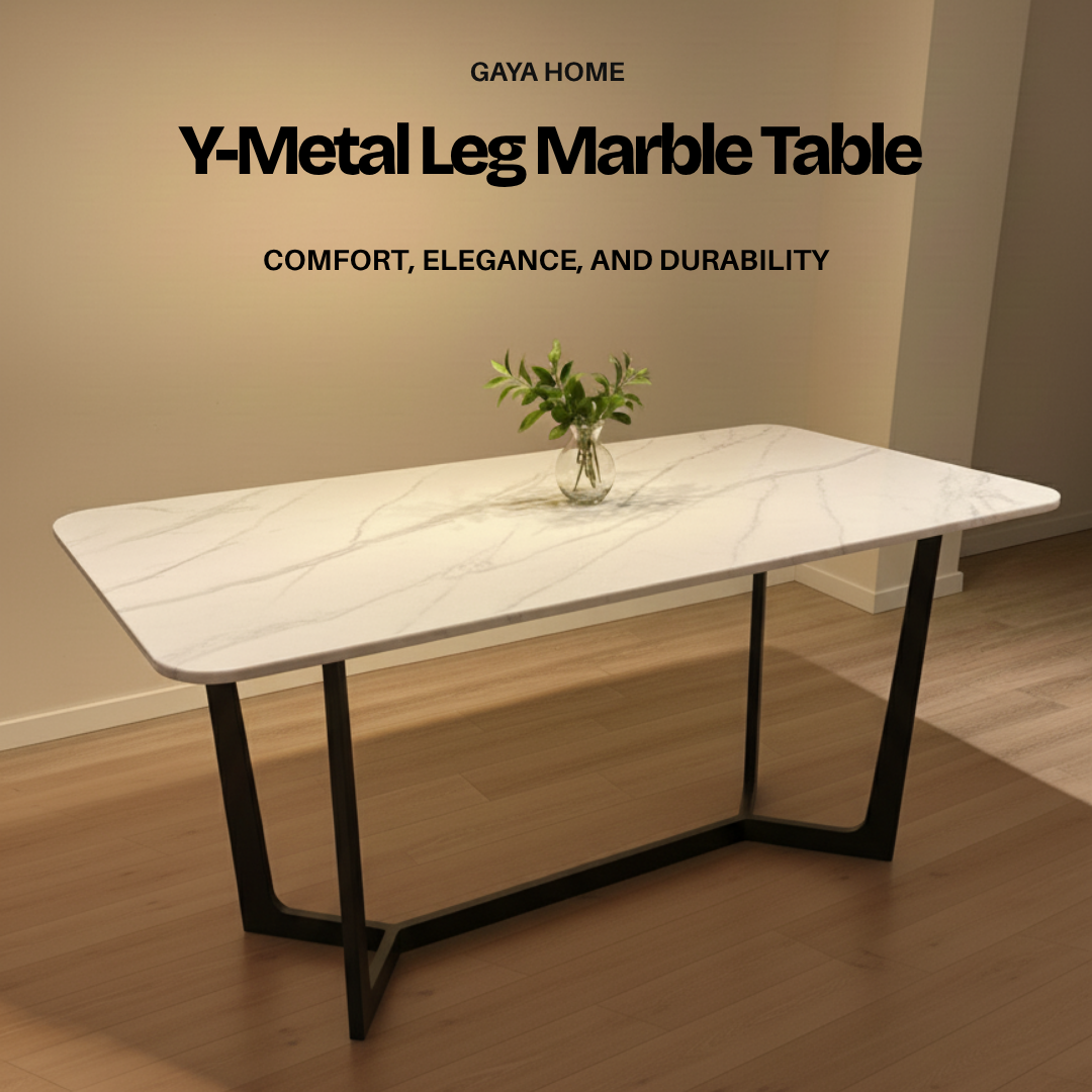 Y Metal Leg Marble Dining Table promotional product image