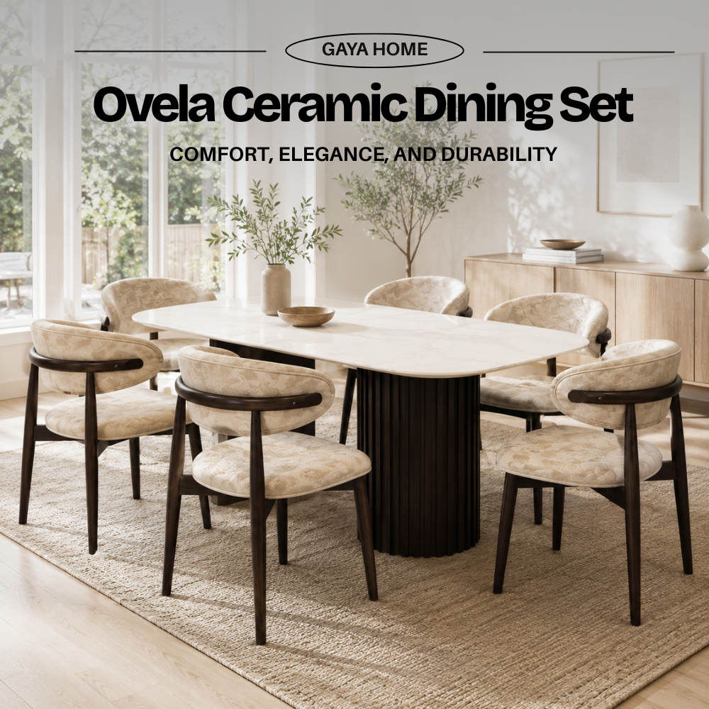 Ovela ceramic dining set in a bright modern interior