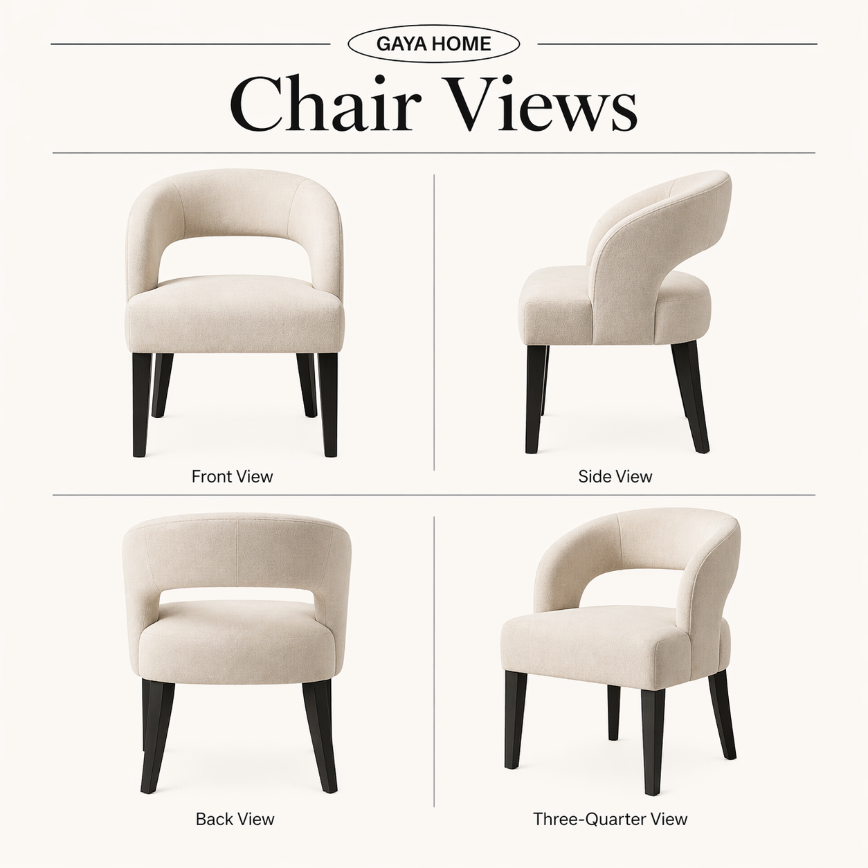 The Ren Chair (ST15) | Premium Curved Designer Accent Chair with Sculptural Cut-Out Back