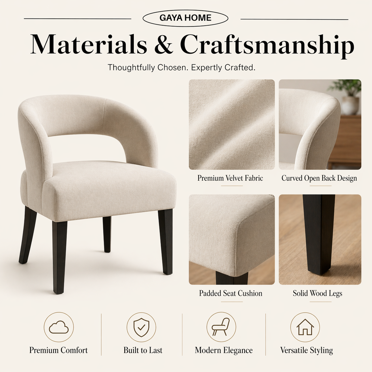 The Ren Dining Set (ST15) | Designer Round Marble Table & Sculptural Cut-Out Chairs