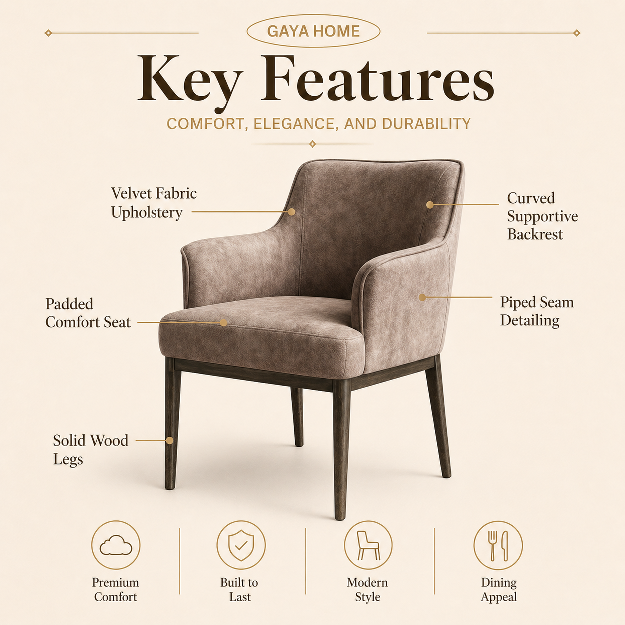 Low Rest Series Dining Chair (C227)