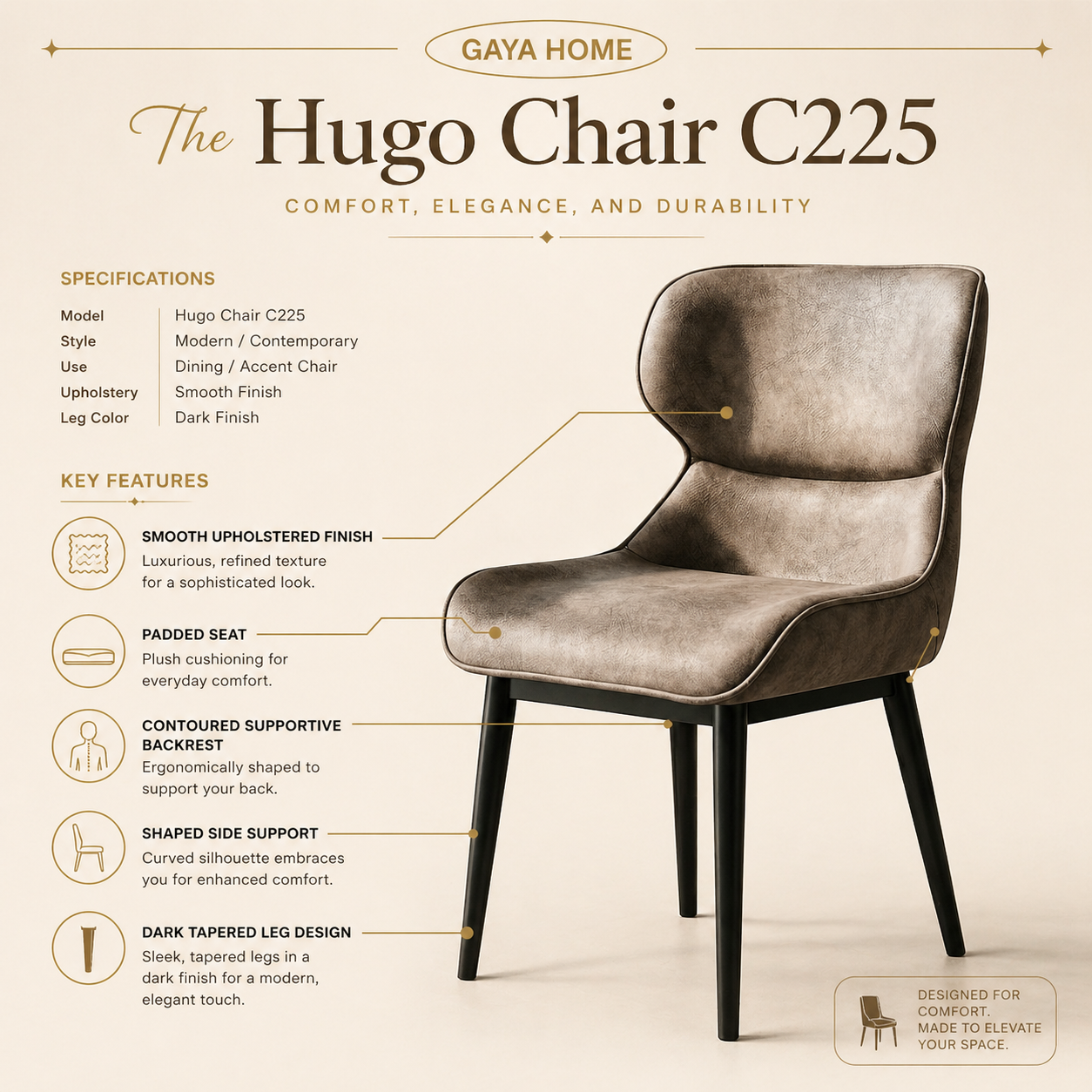Hugo Dining Chair (C225)