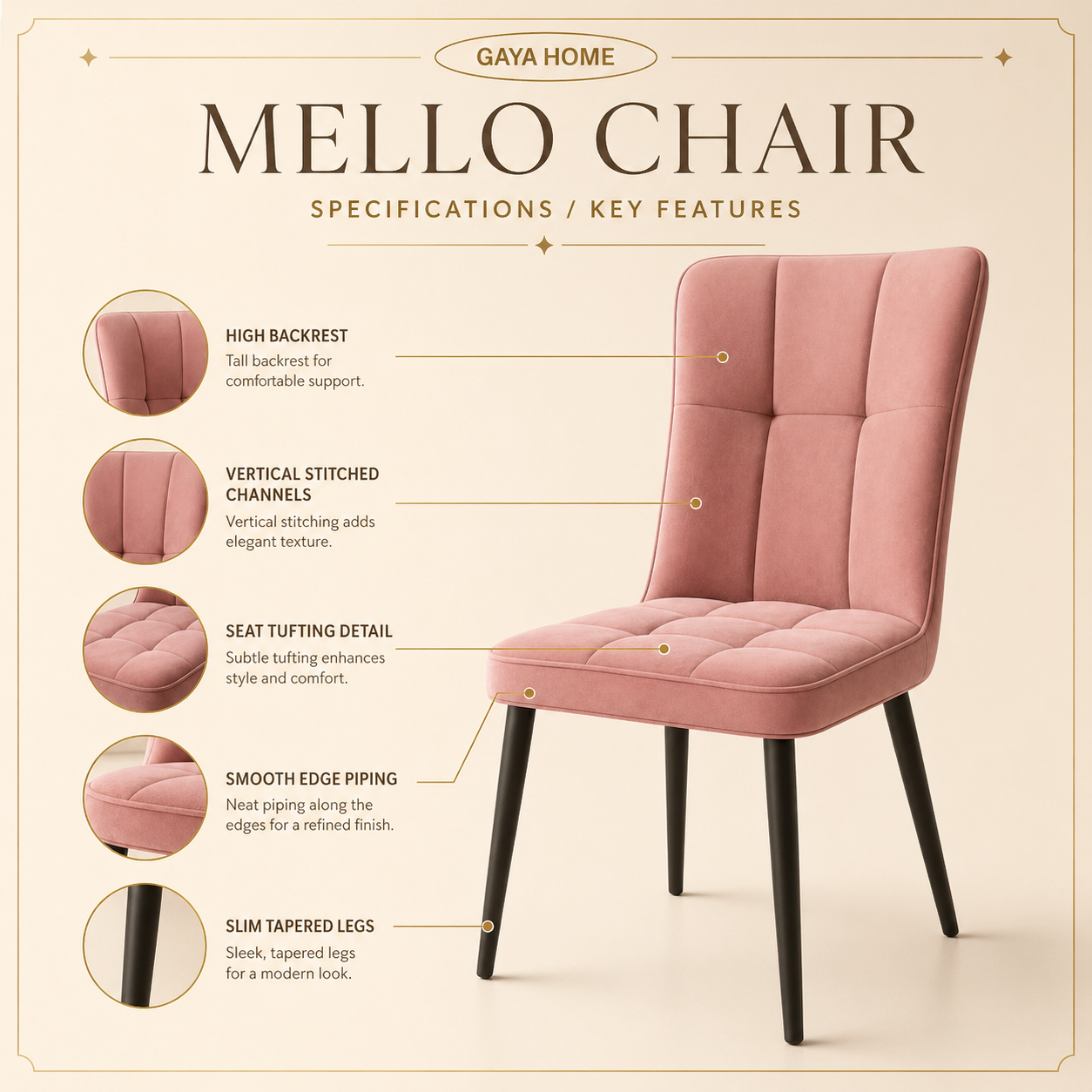 Mello Series Dining Chair (C222)