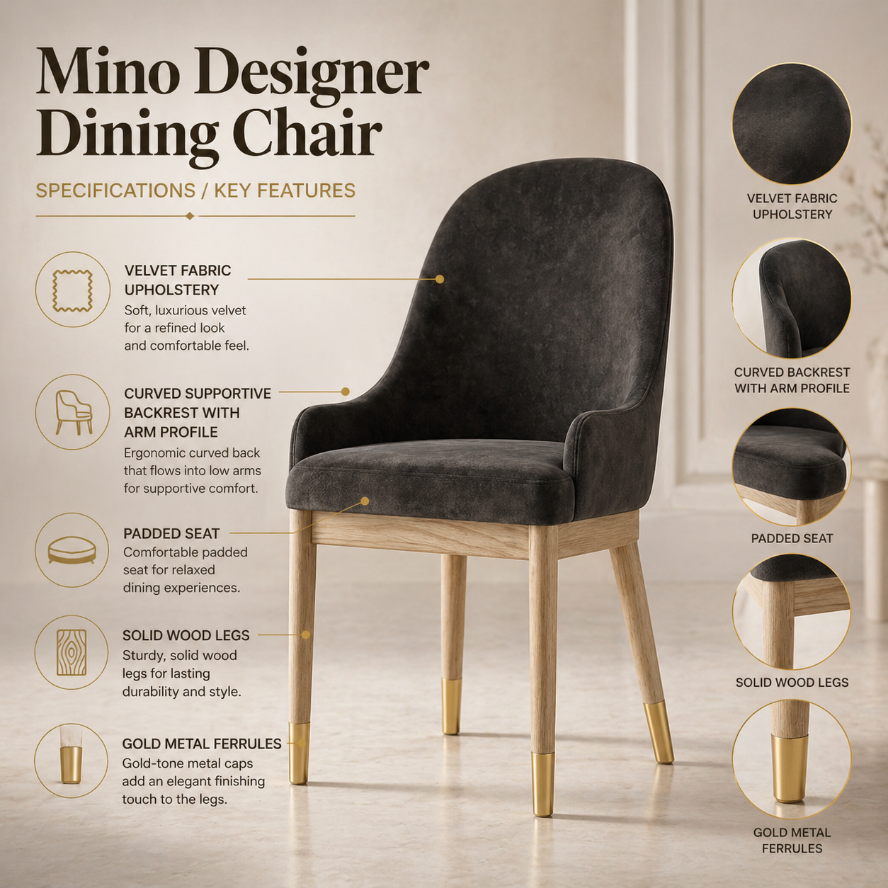 Mino Poko Japandi Dining Set (C240)