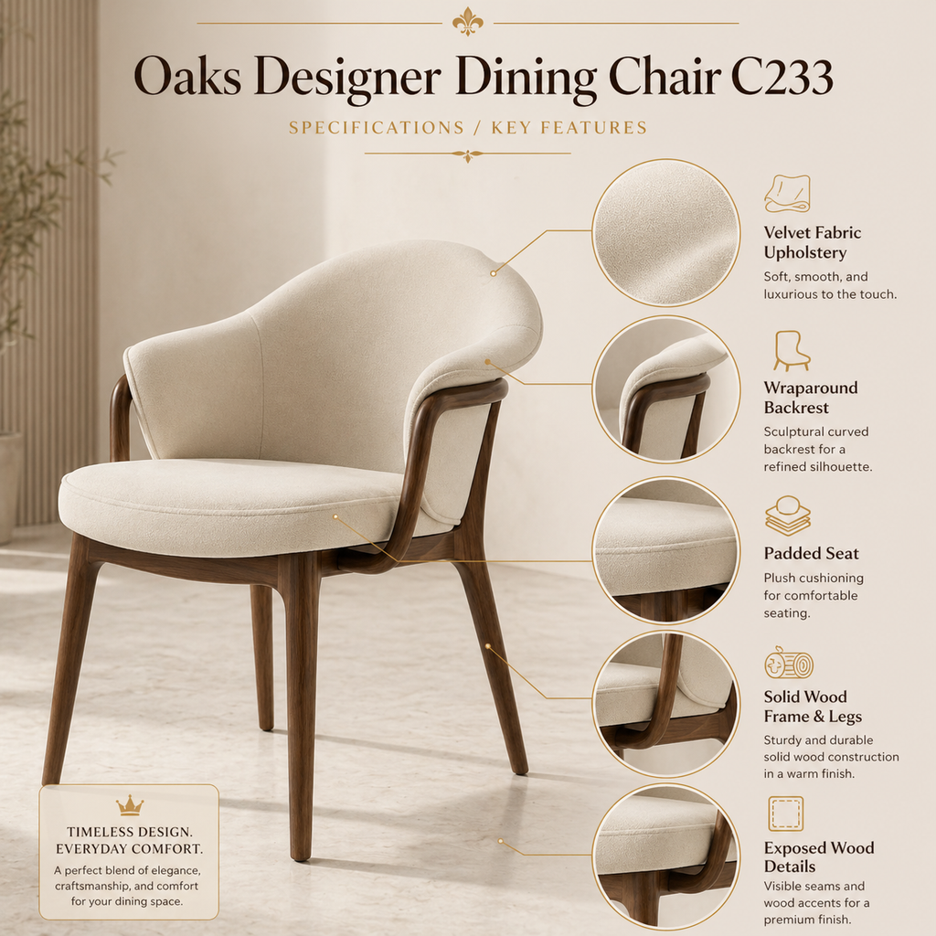 Oaks Designer Dining Chair (C233)