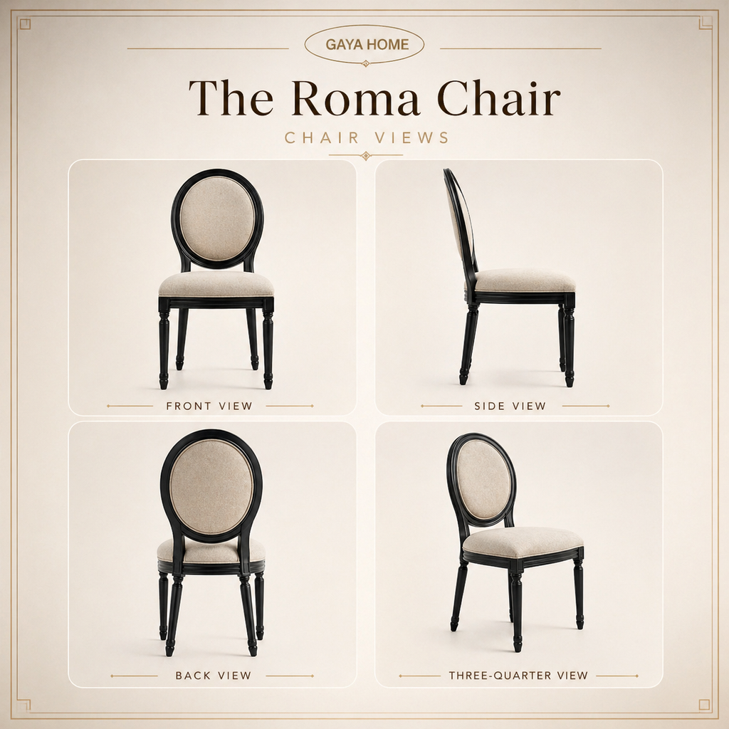 The Roma Chair (C248) | Premium Neo-Classical Medallion Dining Chair with Solid Wood Frame