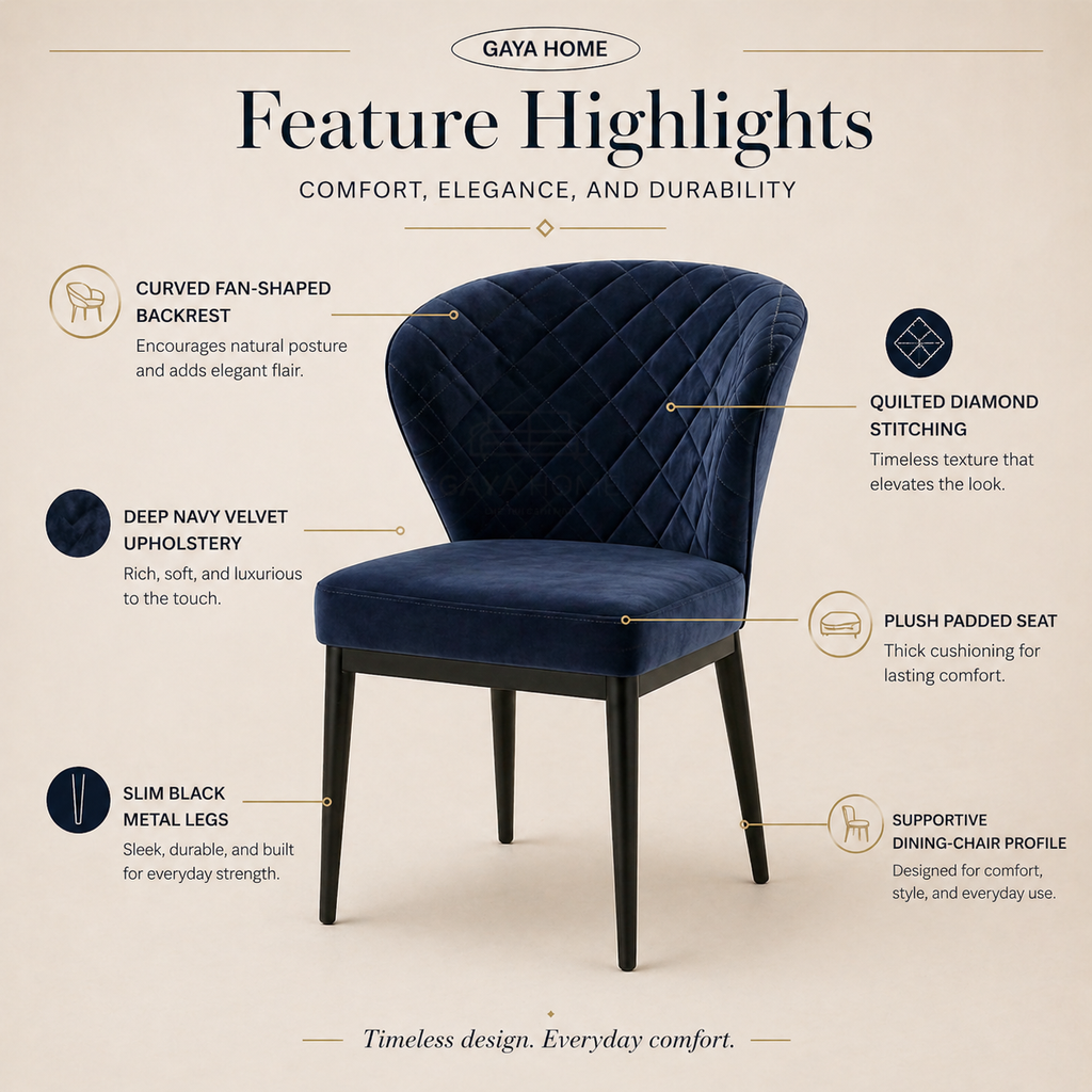 Diva Quilted Velvet Dining Chair (C235)