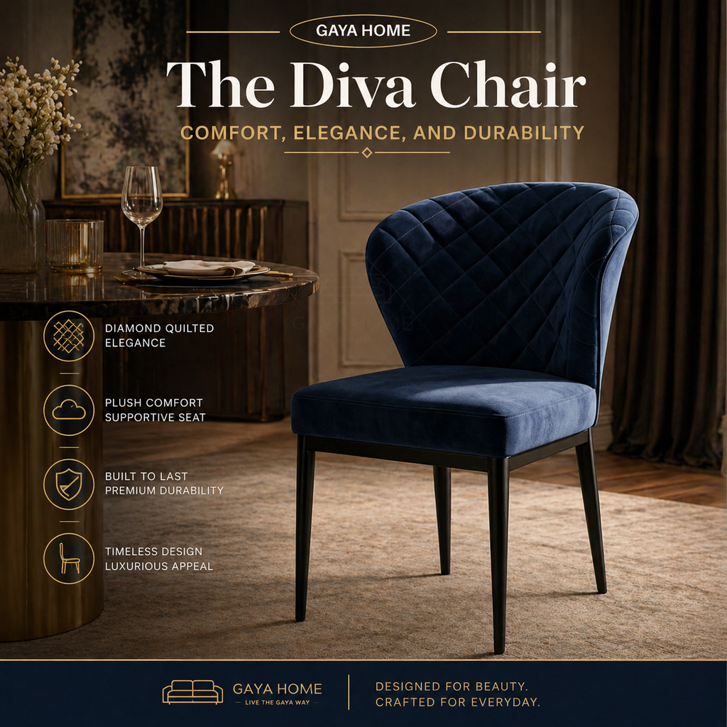 Diva Quilted Velvet Dining Chair (C235)