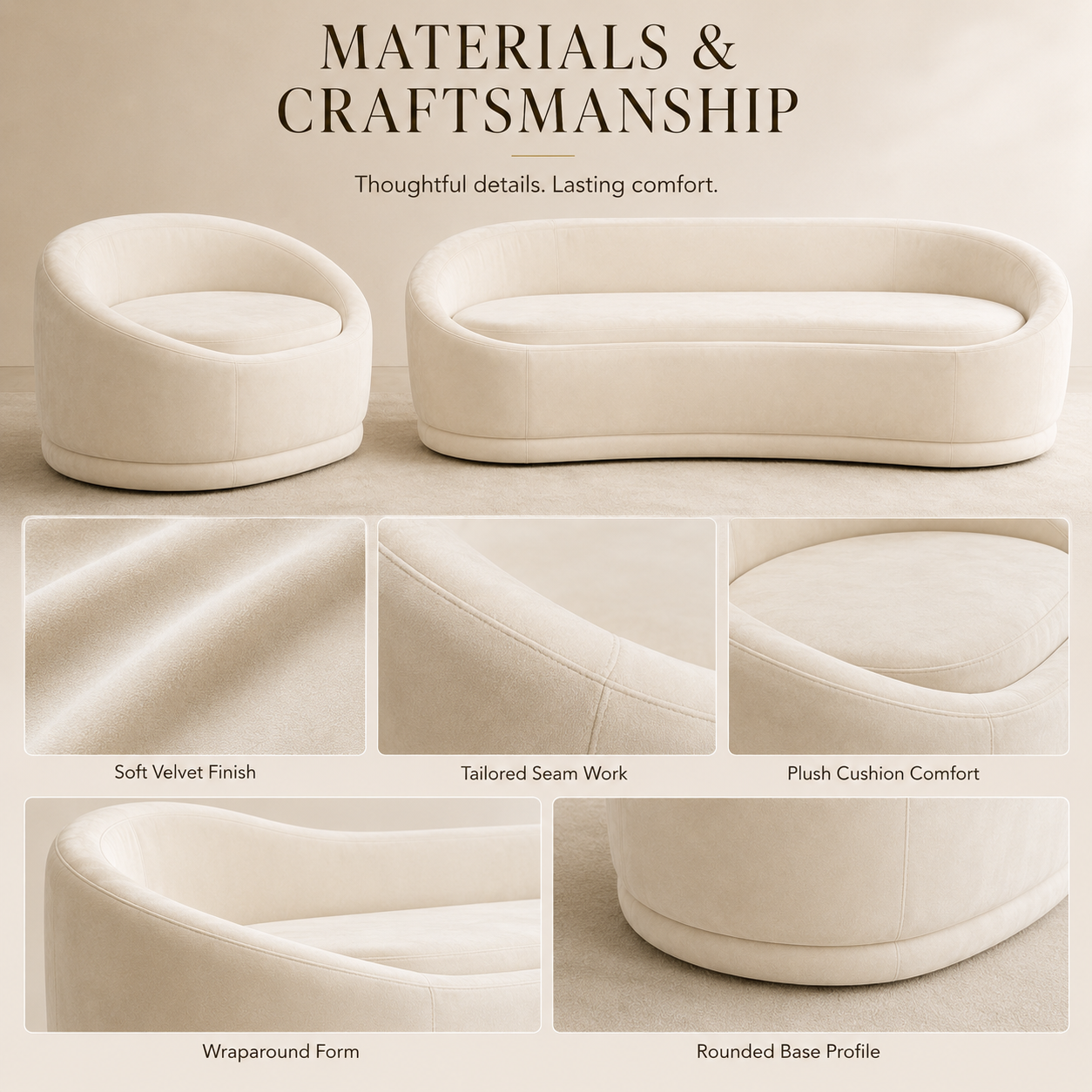 The Dune Set (1654) | Premium Curved Designer Sofa Series