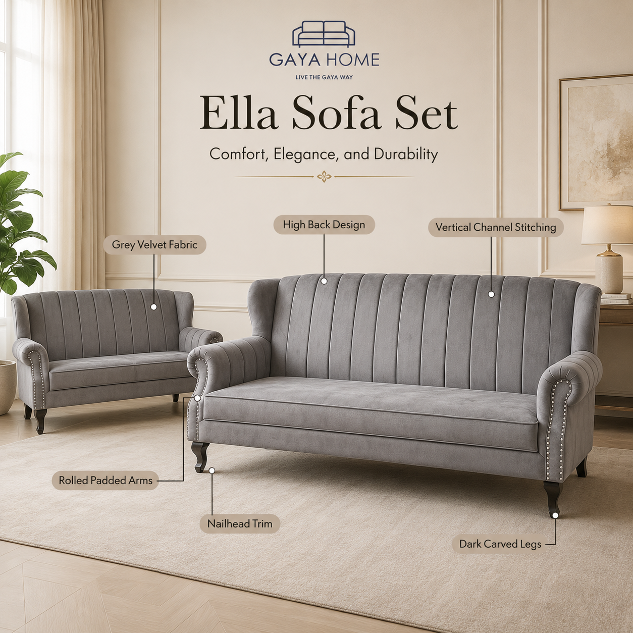 Ella Sofa Set (1651)