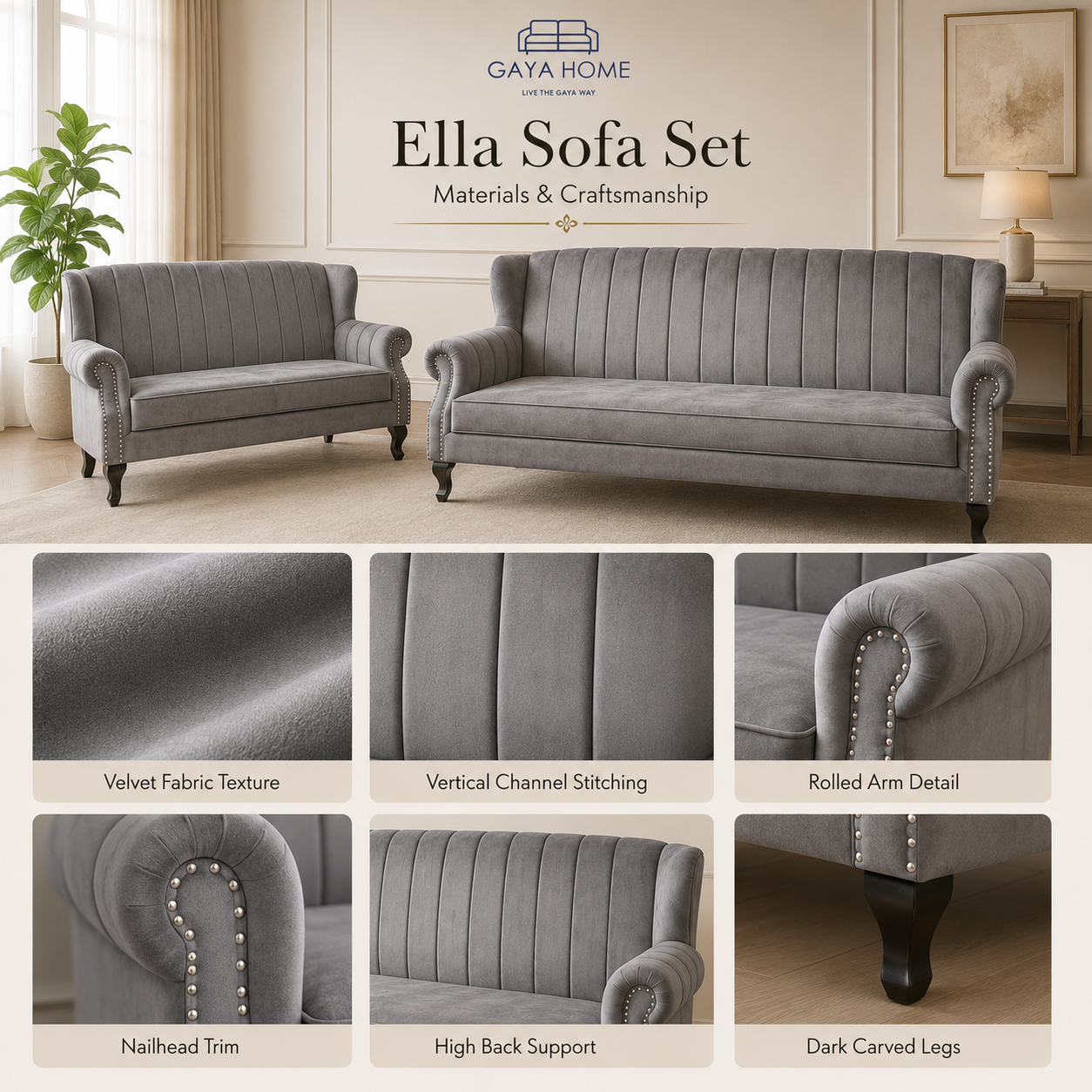 Ella Sofa Set (1651)