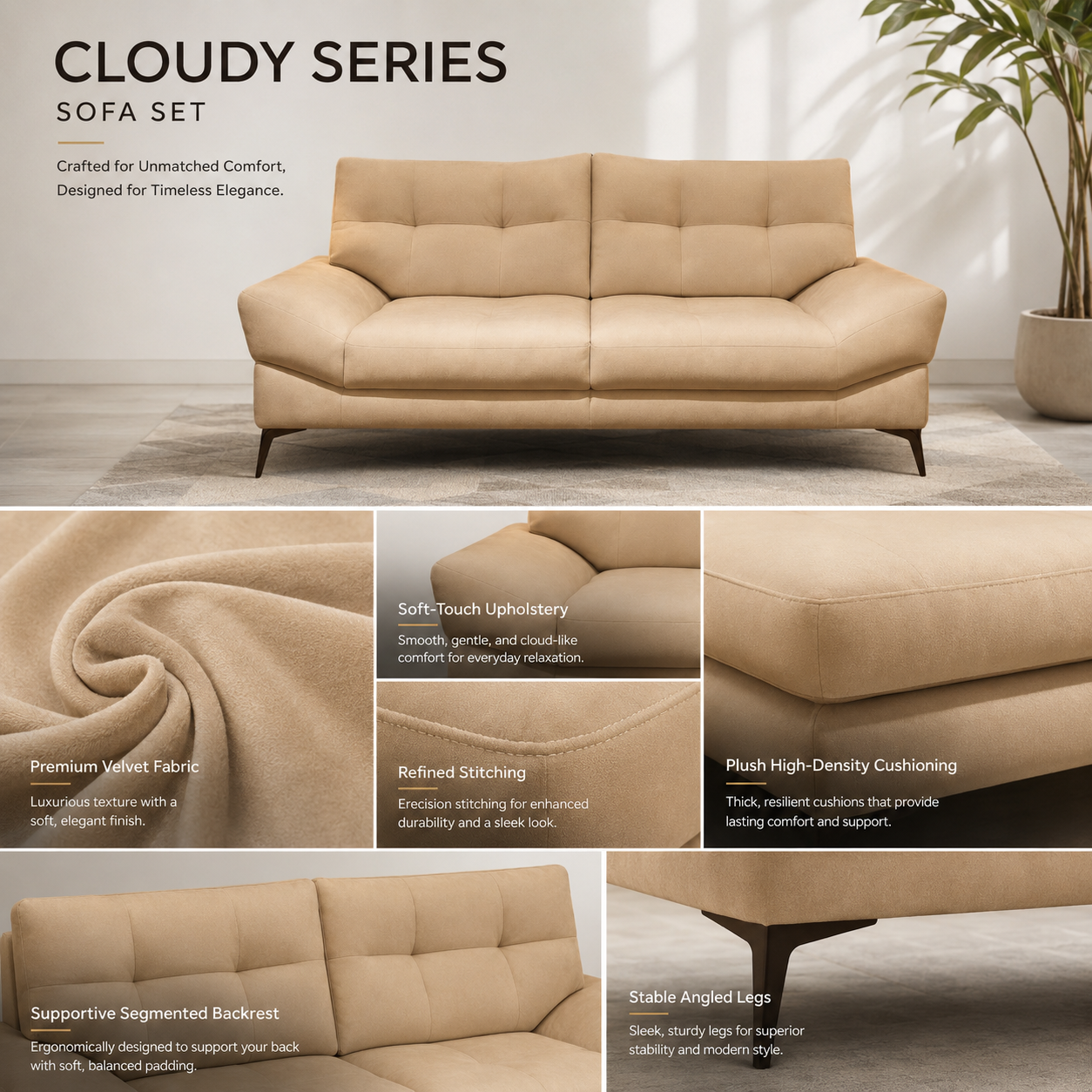Cloudy Series Sofa Set (1643)