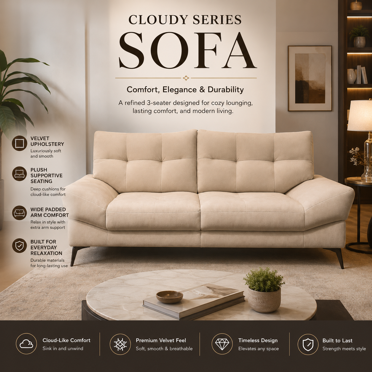Cloudy Series Sofa Set (1643)