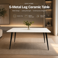 S-Metal Leg Ceramic Table