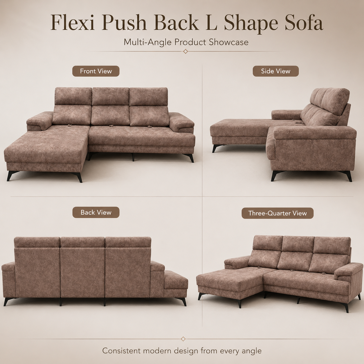 Flexi Push Back Sofa L Shape
