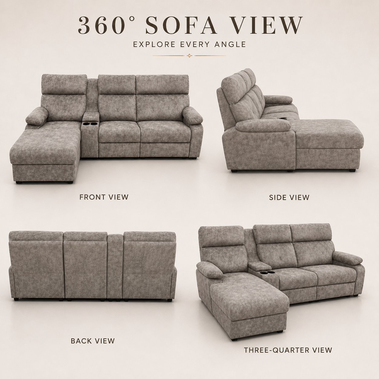 CozyRecline Versatile L-Shaped Sofa (1641)