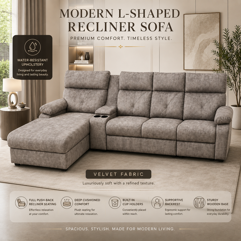 CozyRecline Versatile L-Shaped Sofa (1641)