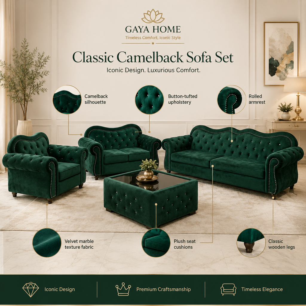 Camelback Sofa Set (1626)
