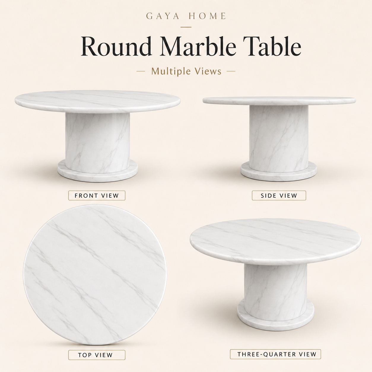 Butterfly Dining Set - Round Full Marble