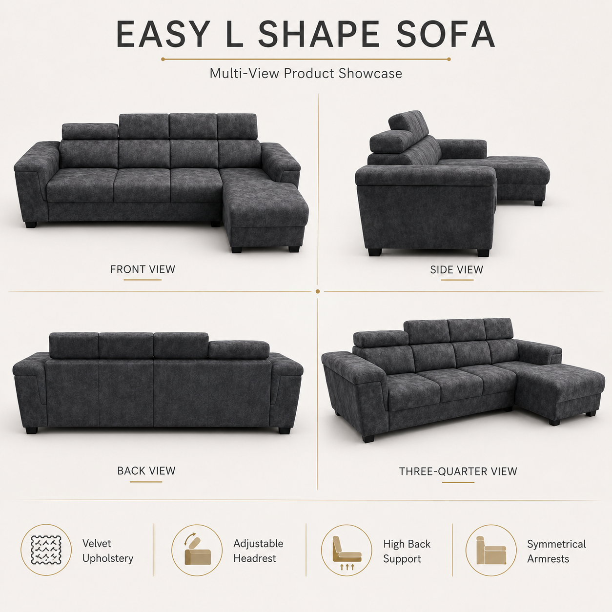Easy L Shape Sofa (1632)