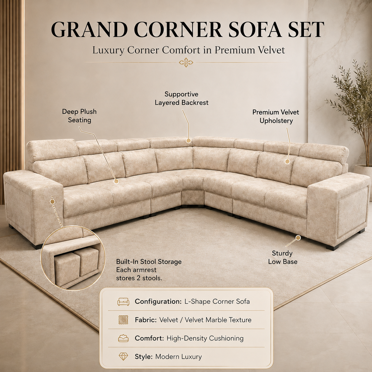 Grand Corner Sofa (1632-corner)