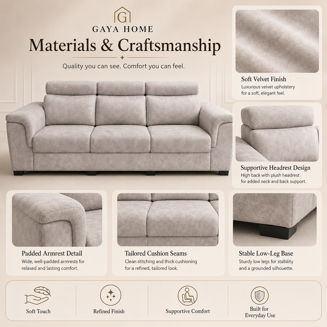 Easy Series Fabric Sofa Set (1632)
