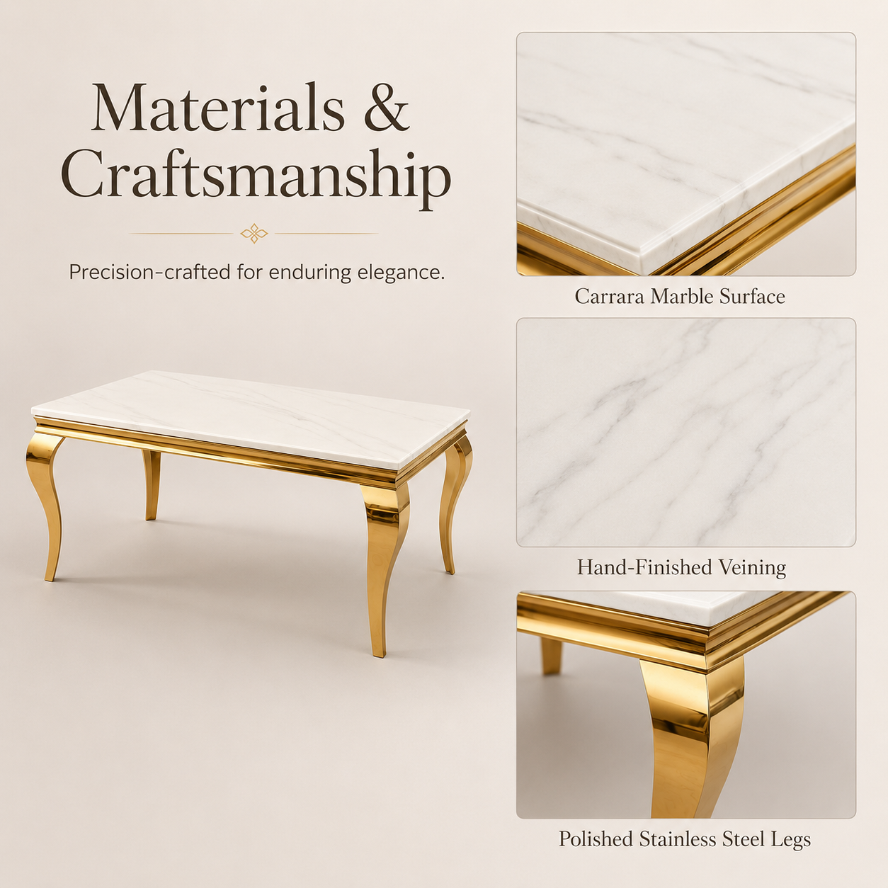 Mermaid Marble Dining Set (C228)