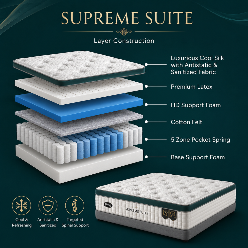 Supreme Suite mattress layer construction diagram