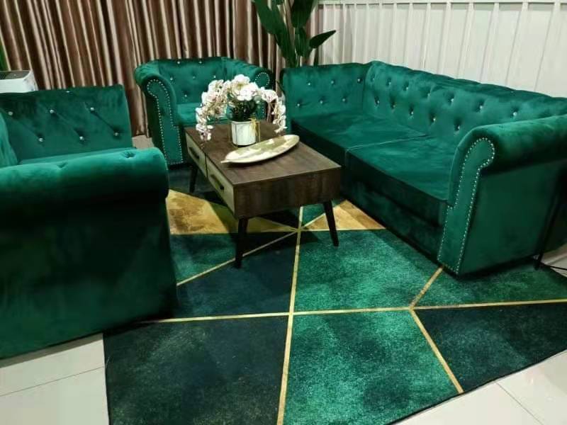 Classic Chesterfield Sofa Set home setting image