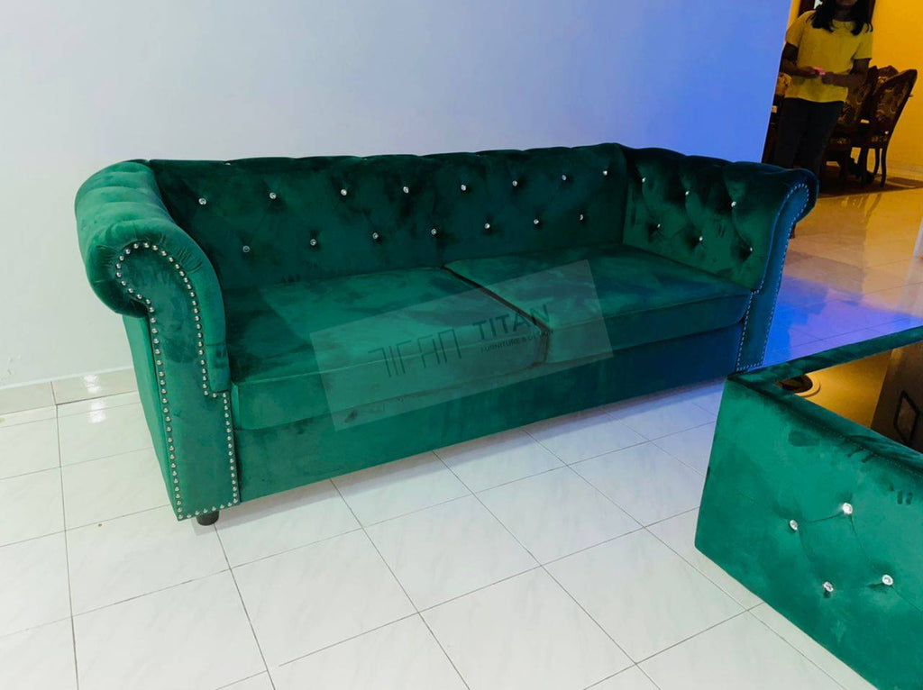 Classic Chesterfield Sofa Set styled interior view
