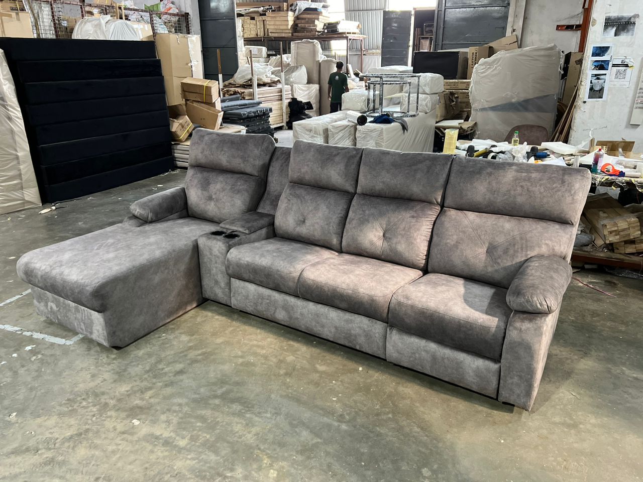 CozyRecline L-Shaped Sofa home setting image