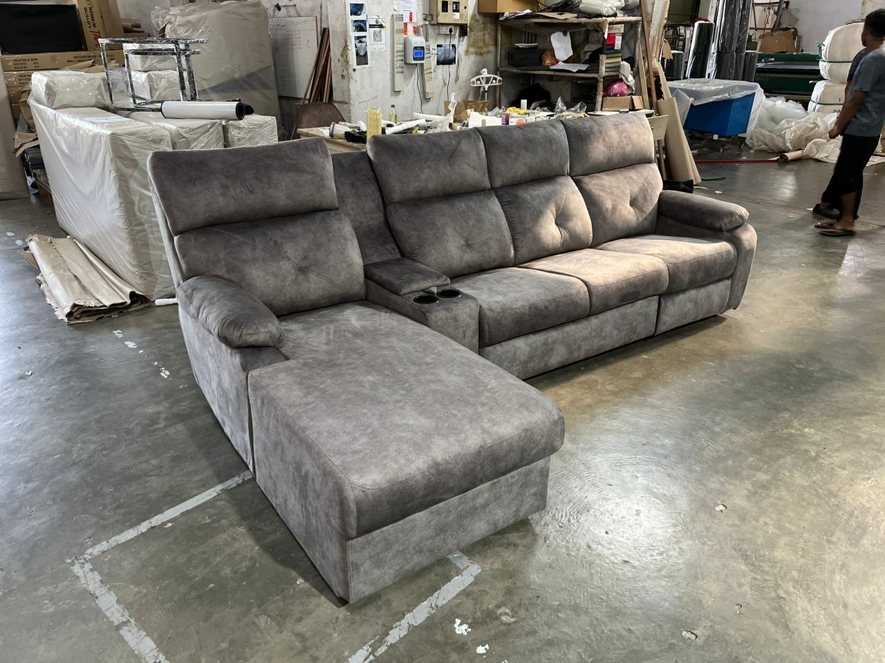 CozyRecline L-Shaped Sofa styled interior view