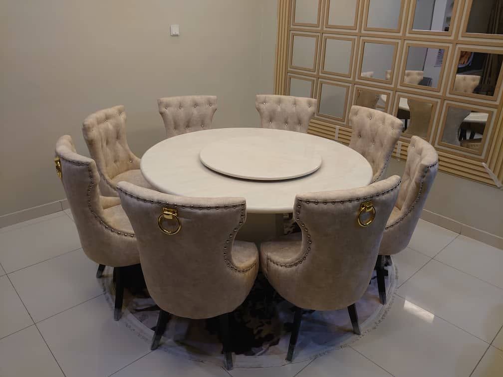 Butterfly Round Marble Dining Set lifestyle image