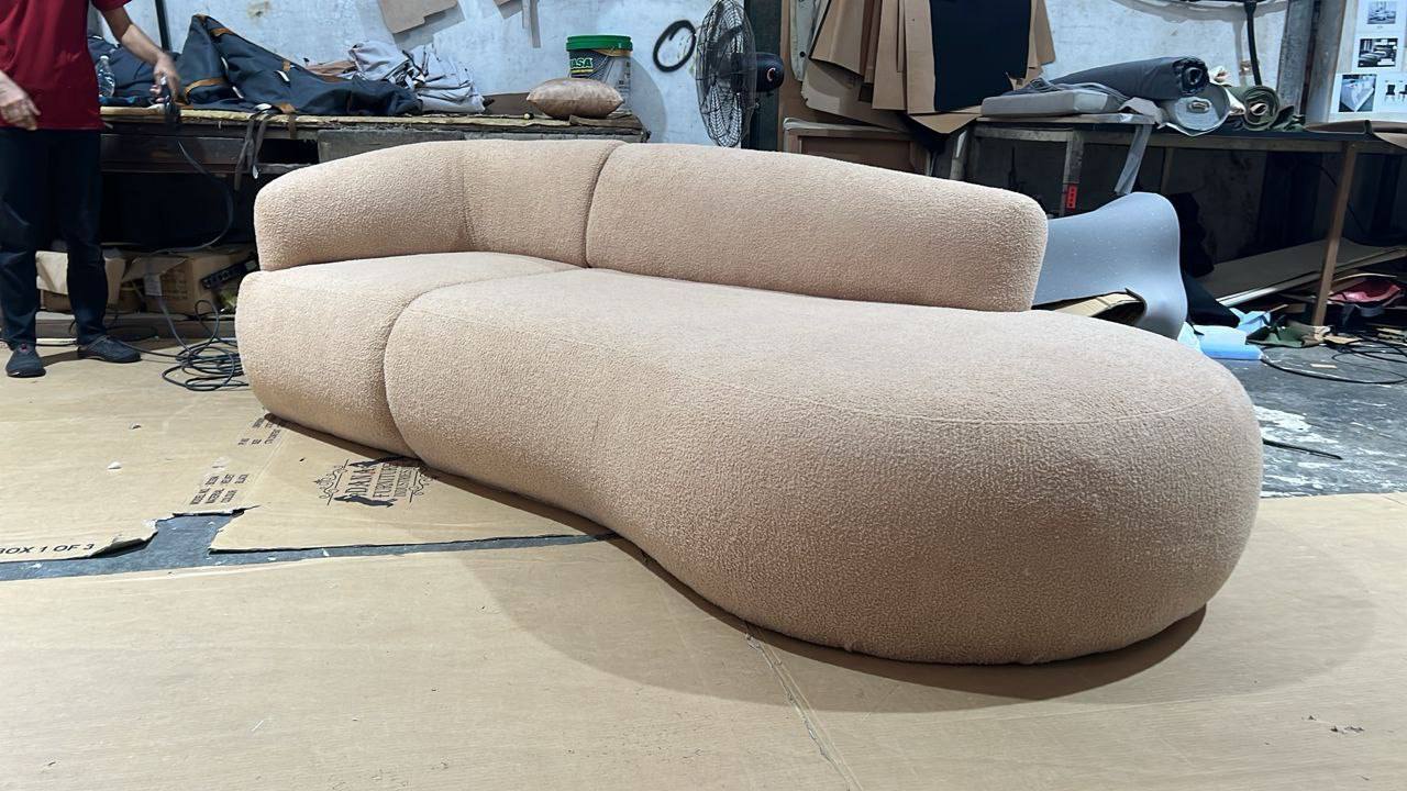 Velva Curve Sofa angled room view