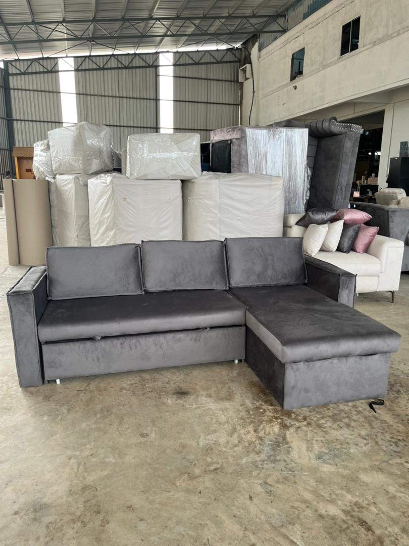 Elara L-Shape Sofa Bed with Storage living room view