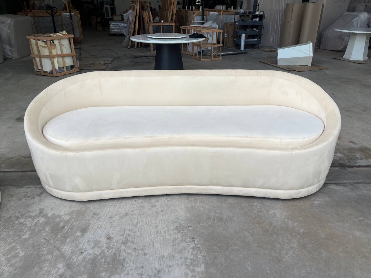 The Dune Set Curved Designer Sofa angled room view