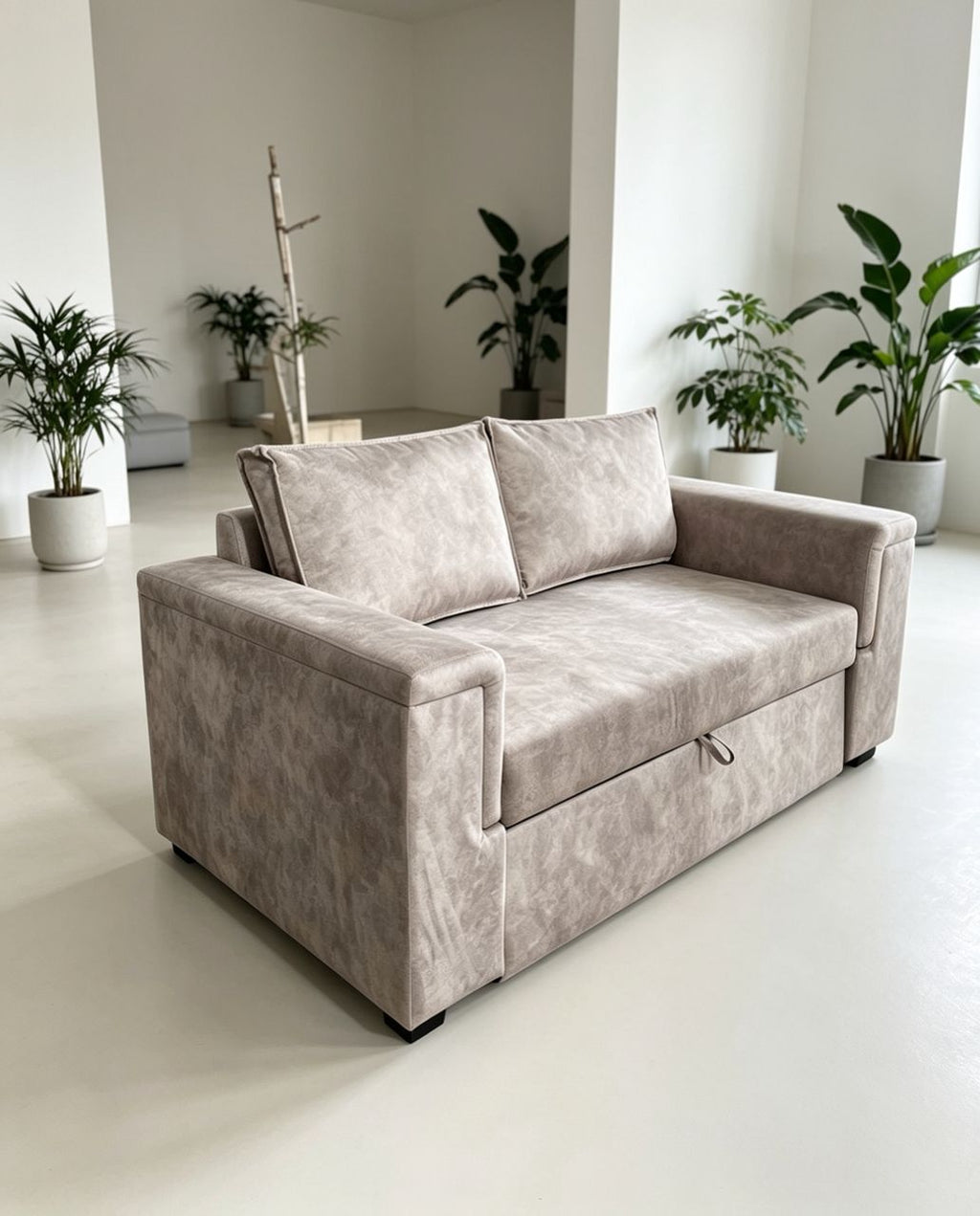 Marco trifold sofa bed angled view in sofa mode