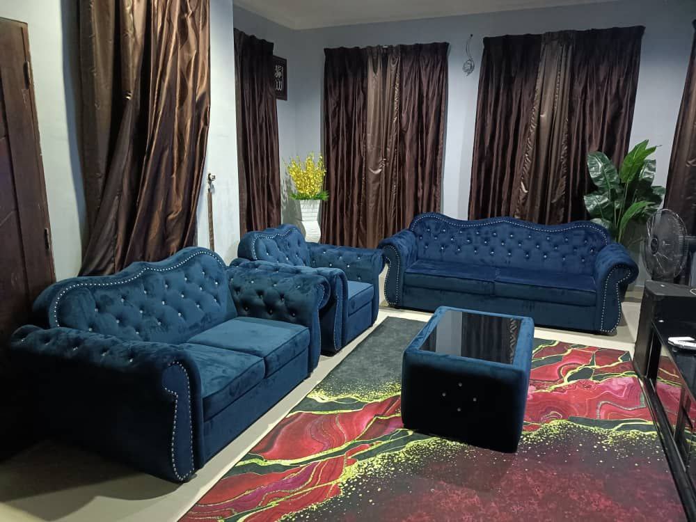 Camelback Sofa Set front view