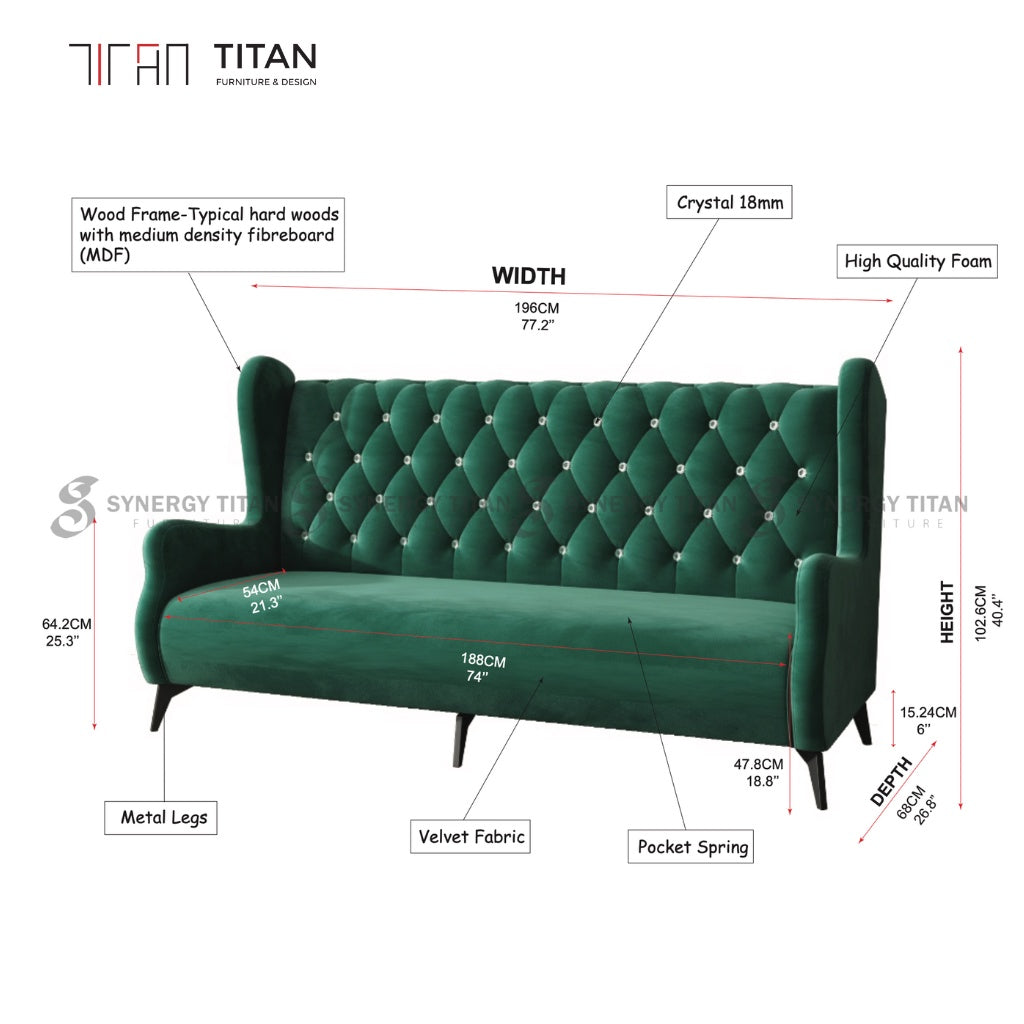 Highback Sofa Set angled view