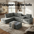 Grayson Corner Sectional Sofa with Storage Ottoman product image