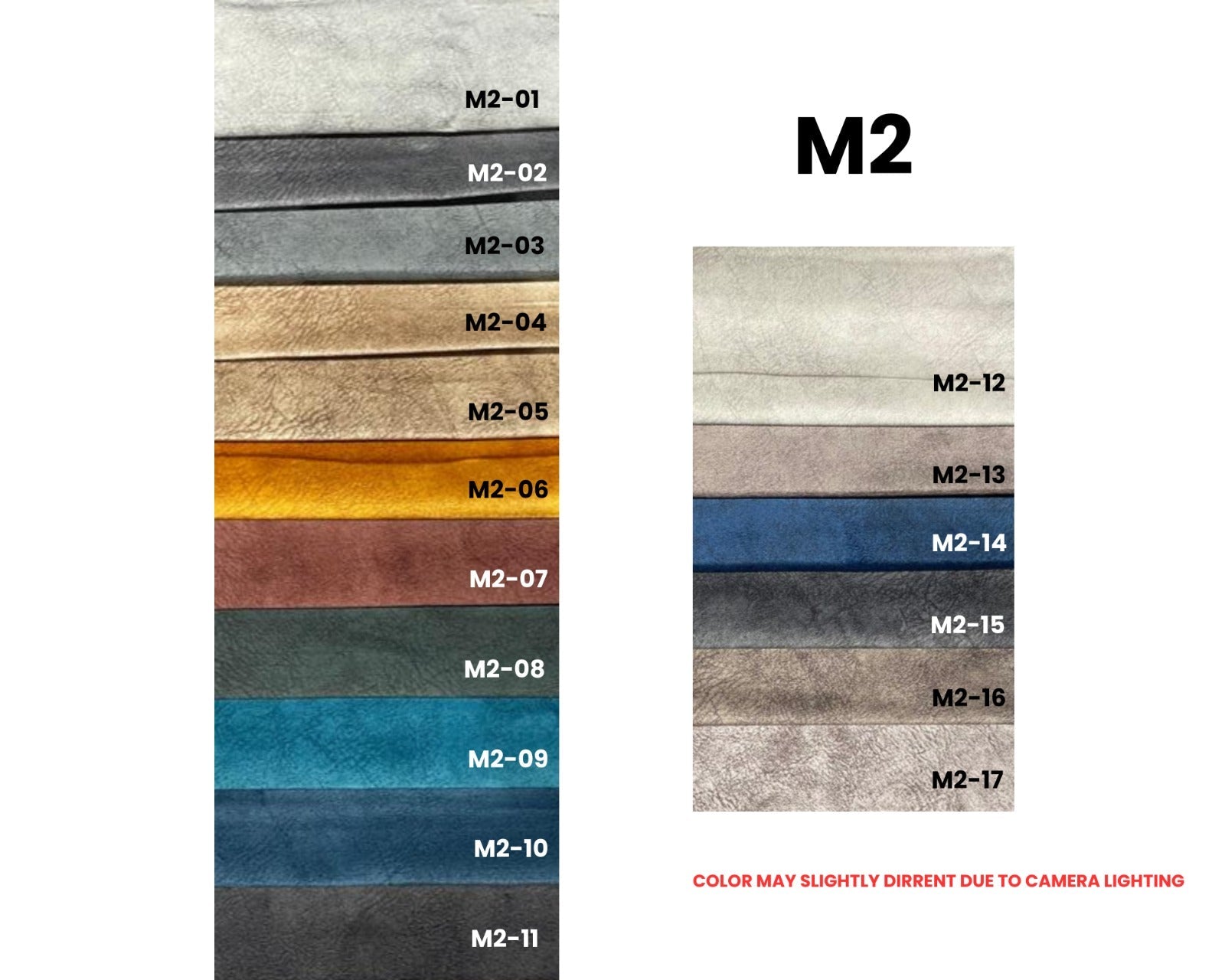 M2 fabric colour swatches for Gaya Home furniture
