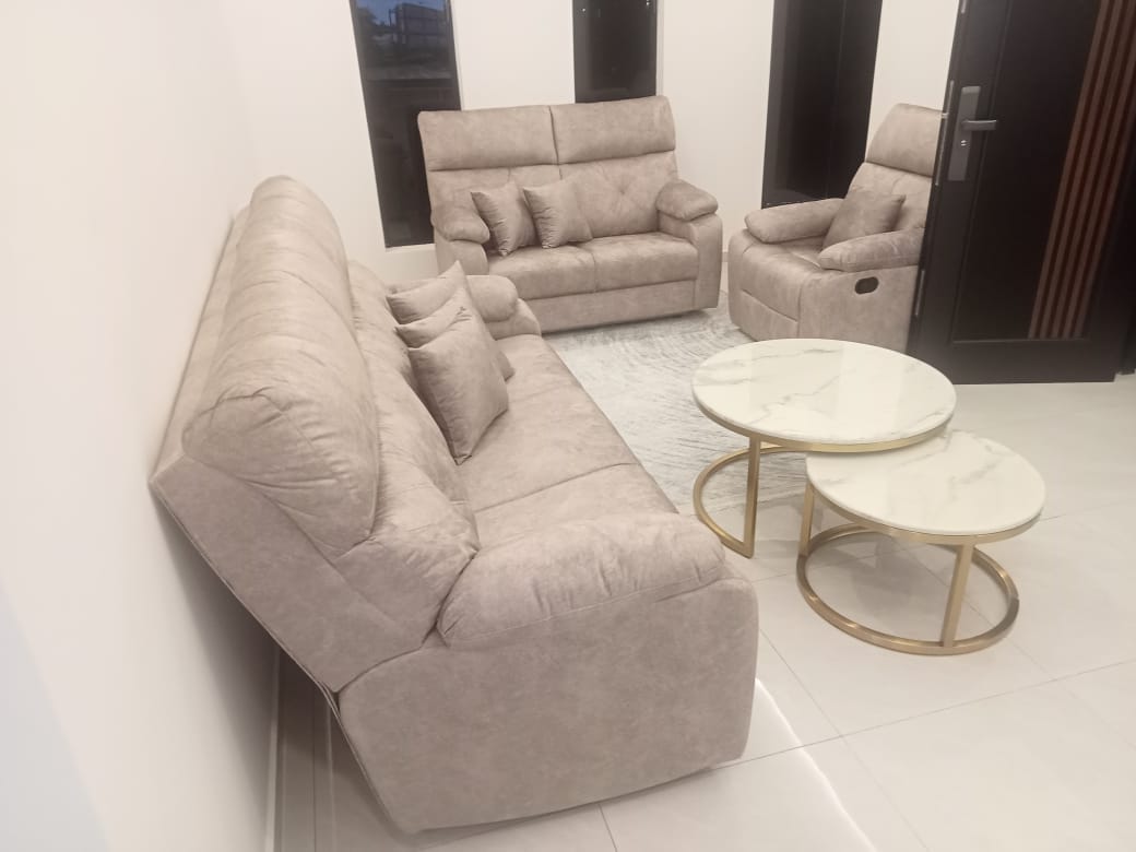 Aurelia Marble-Top Gold Chrome Nesting Coffee Table Set (MK01)