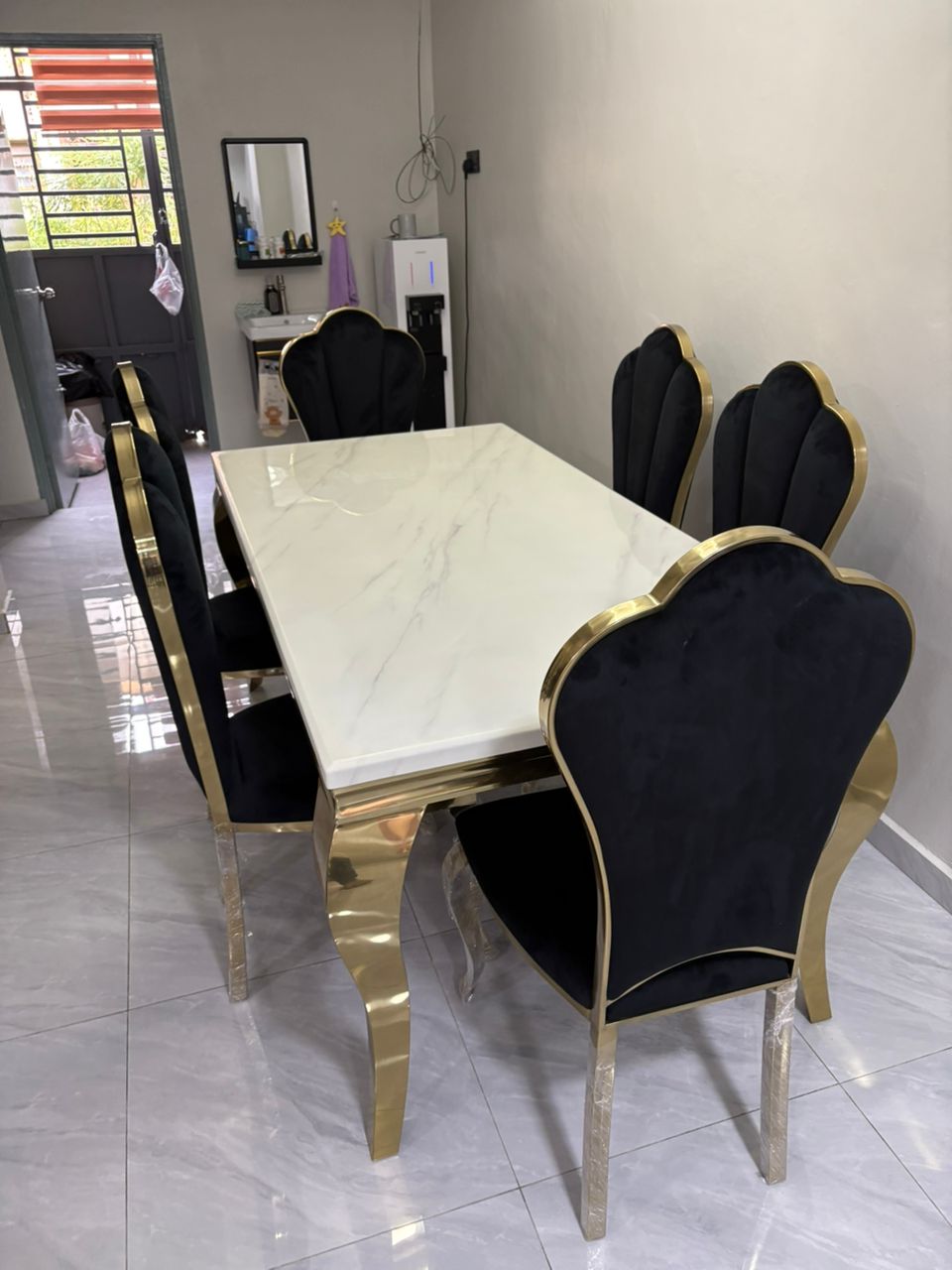 Mermaid Marble Dining Set (C228)