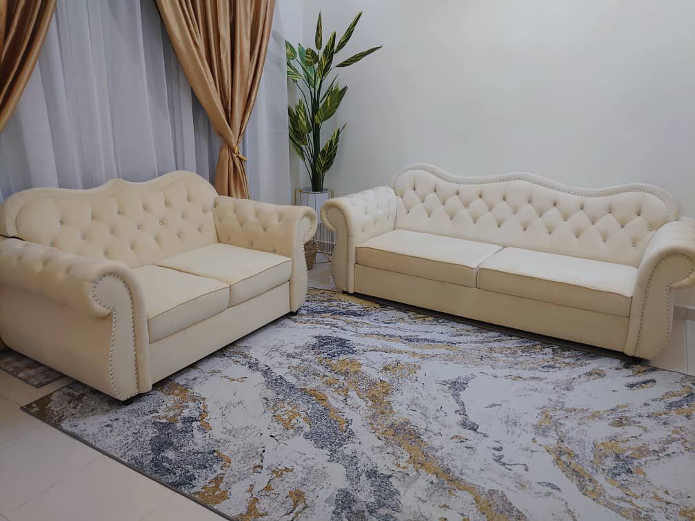 Camelback Sofa Set home setting image
