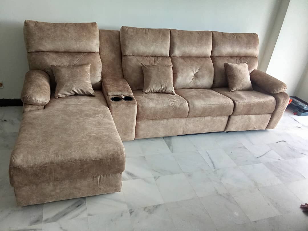 CozyRecline L-Shaped Sofa angled room view