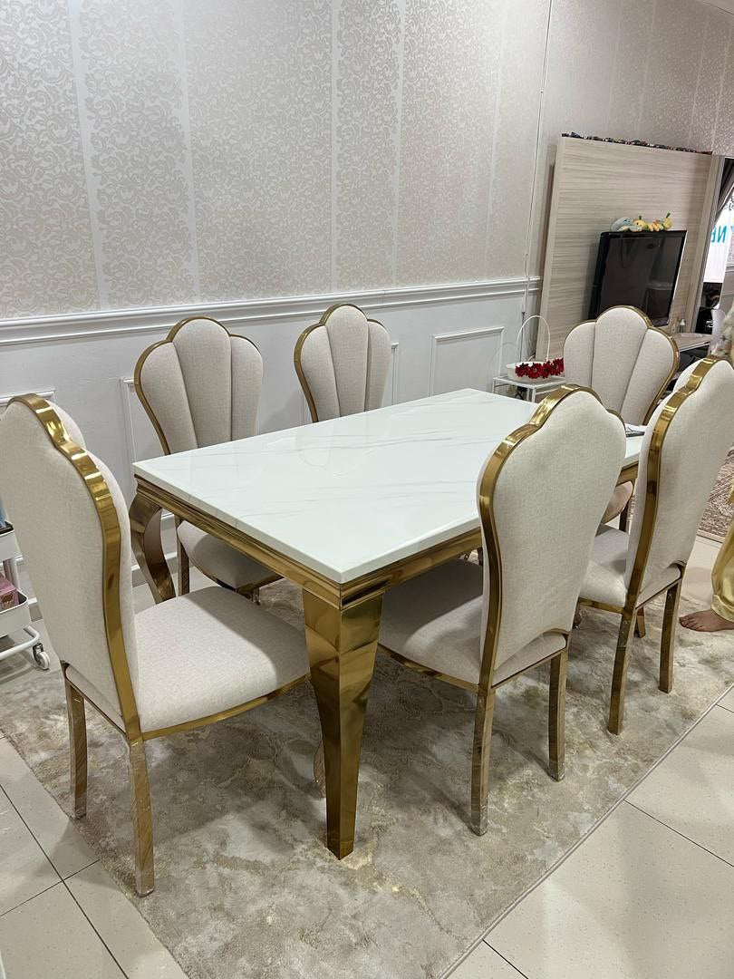 Mermaid Marble Dining Set gallery photo