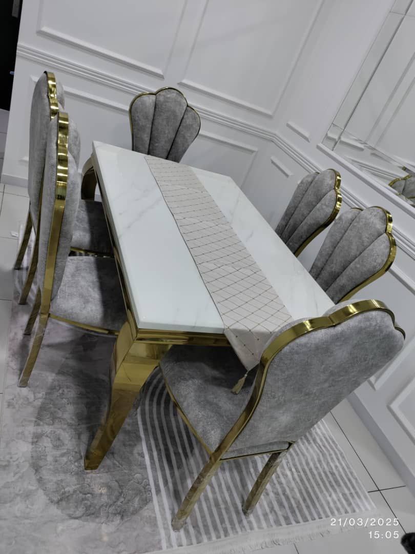 Mermaid Marble Dining Set gallery photo